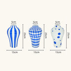 Vase en Céramique Bleu à motifs