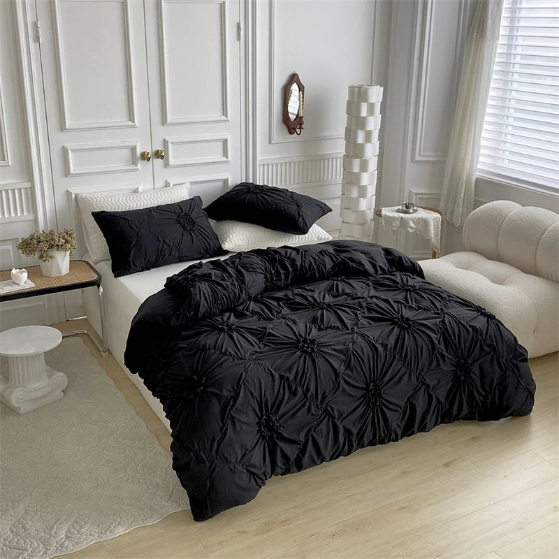 Parure de Lit à Fleurs Torsadées