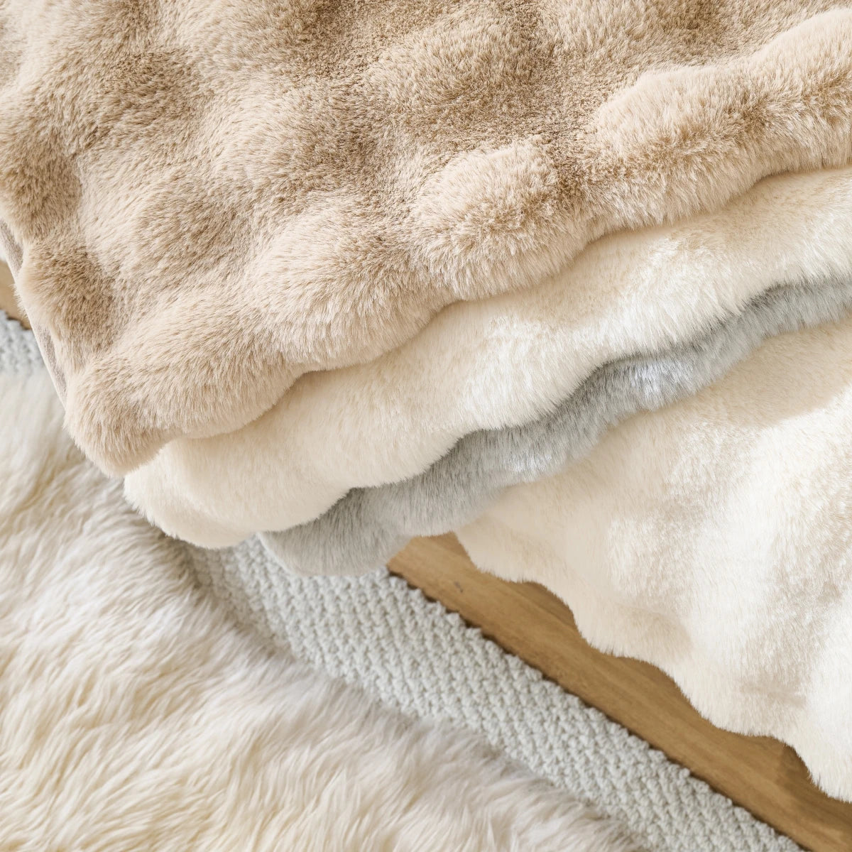 Housse de Canapé en Peluche de Fourrure