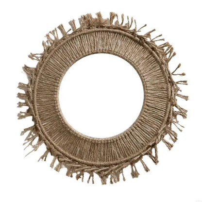 Miroir Mural Rond en Macramé