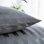 Parure Housse de couette rayée en Satin