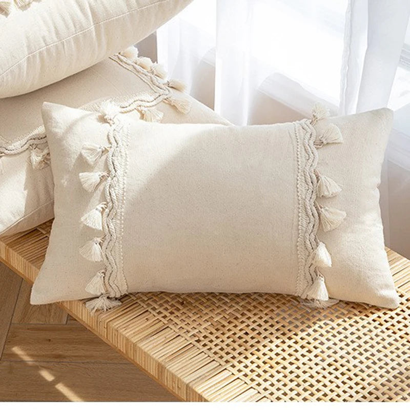 Housse de Coussin Marocaine à Franges