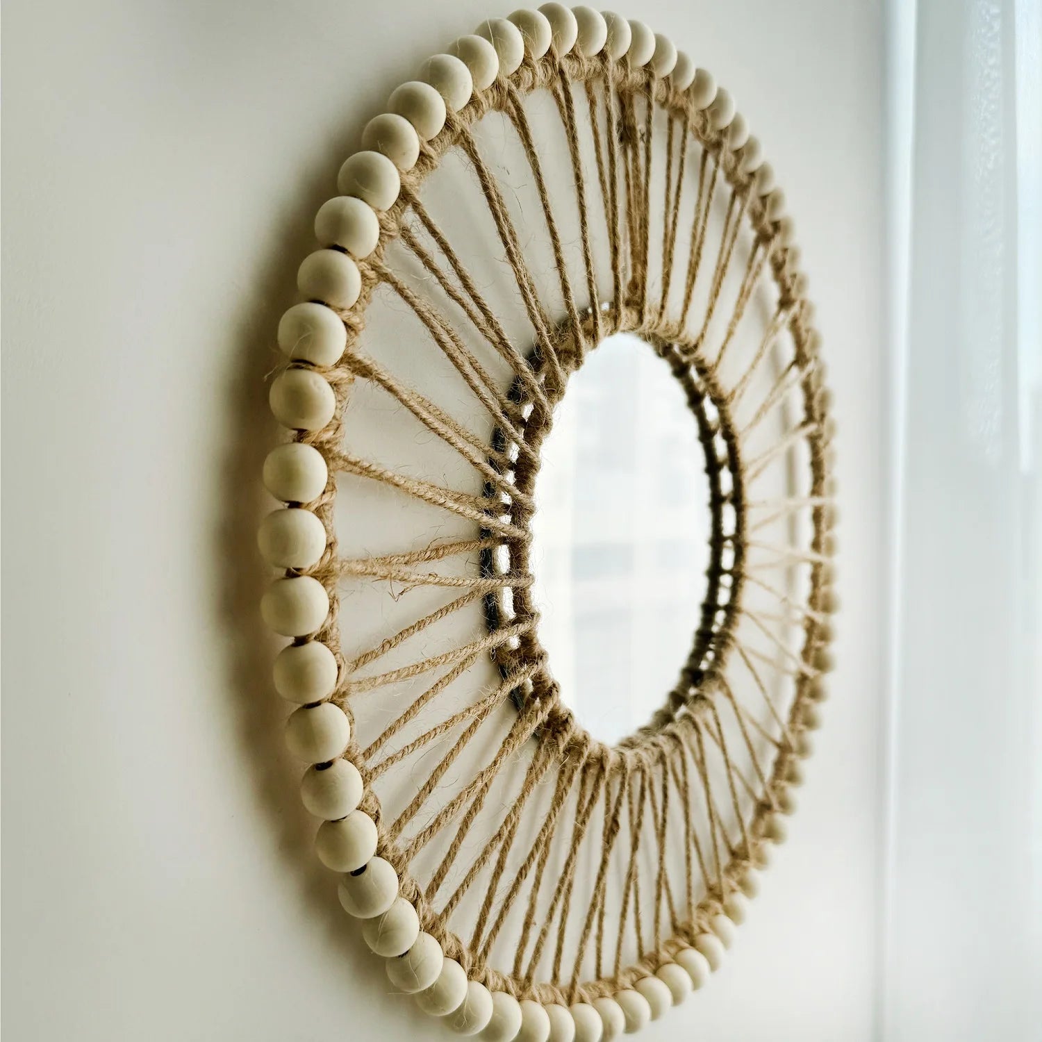 Miroir Décoratif Nordique Tissé à la Main