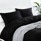 Parure Housse de couette rayée en Satin