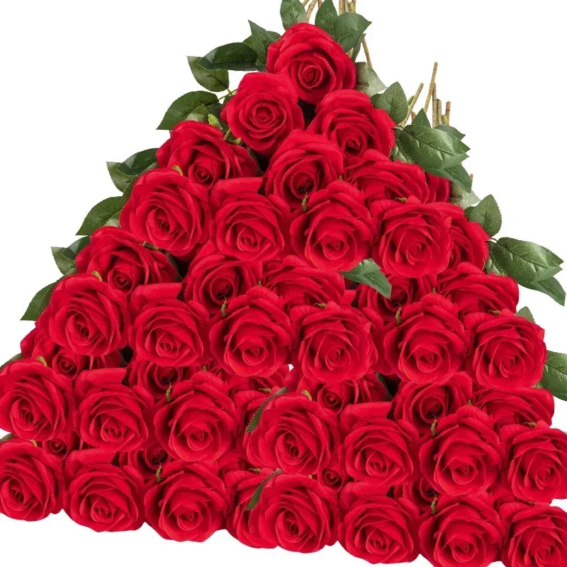 Fleur Artificielle Rose en Velours