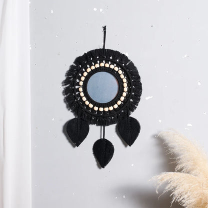 Miroir Décoratif Rond en Macramé