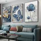 Toile Murales Fleur et Papillon