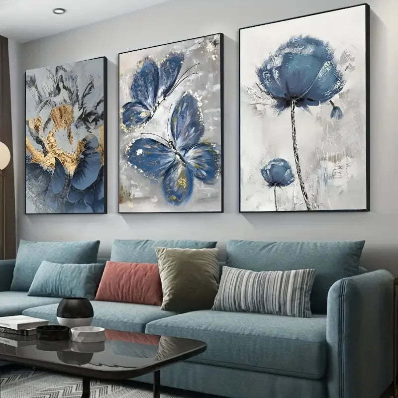 Toile Murales Fleur et Papillon