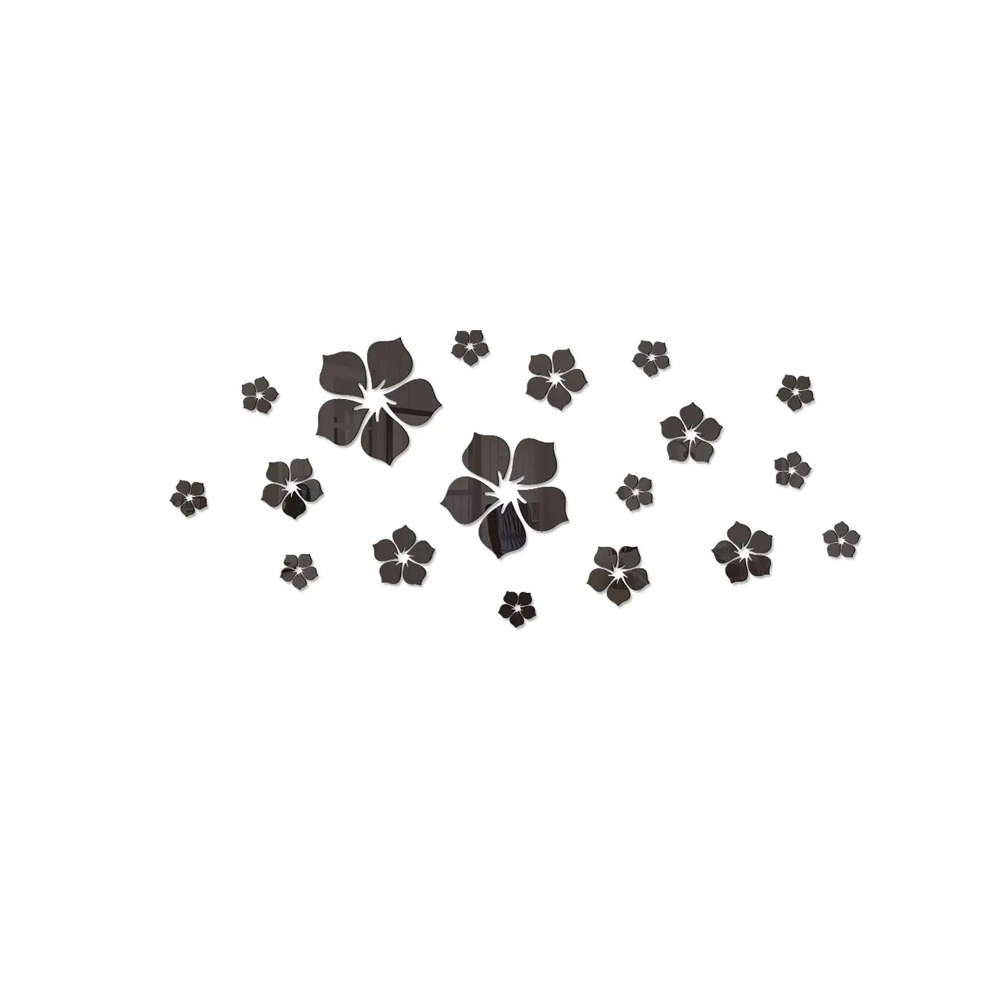 Miroir Décoratif Autocollant Fleurs