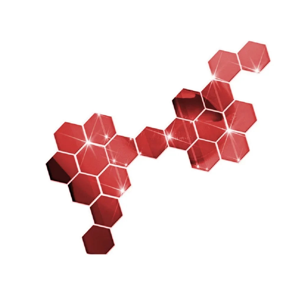 Miroir Décoratif Autocollant Hexagonal