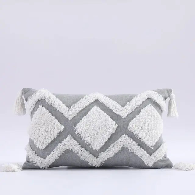 Housse de Coussin à Pompons style Bohème Nordique