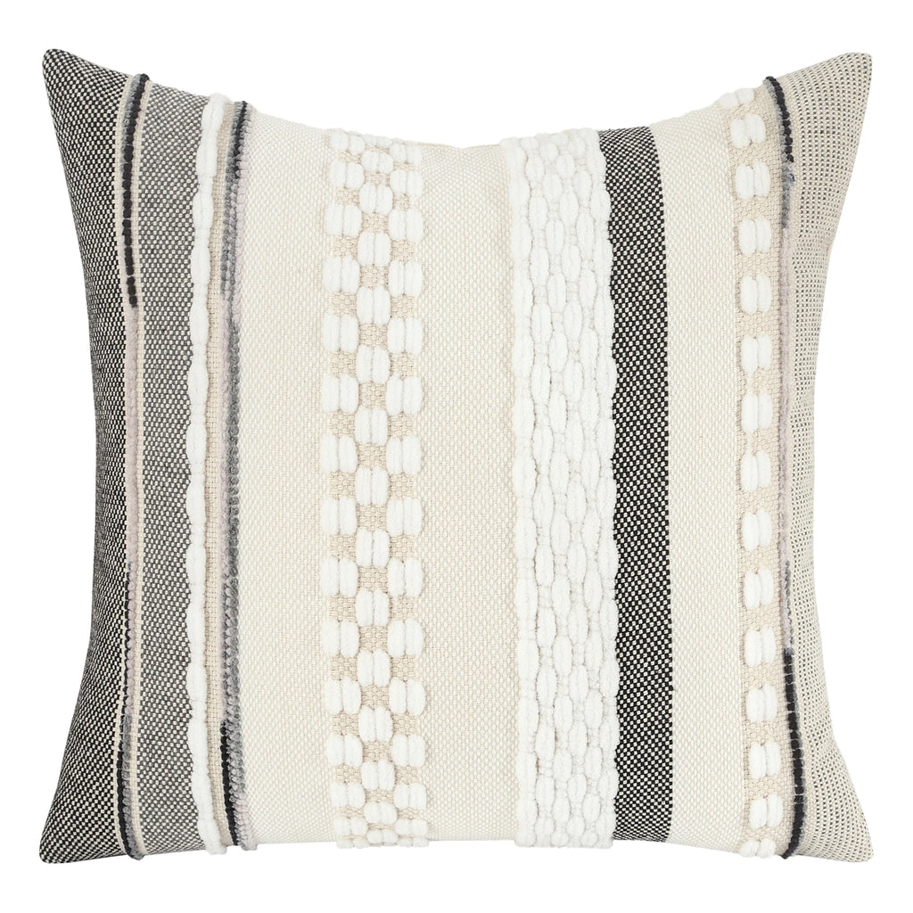 Housse de Coussin Bohème en chenille rayée
