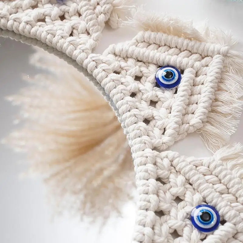 Miroir Décoratif Bohème en Macramé