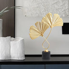 Statue créative en feuille de ginkgo pour décoration intérieure moderne