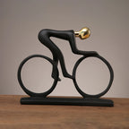 Statue de cycliste en résine abstraite moderne pour décoration intérieure contemporaine