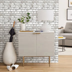 Sticker mural effet briques blanchies à la chaux 3D posé sur mur de cuisine ou salon, finition mate imperméable, déco réaliste et élégante - Décoration intérieure