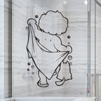 Stickers vinyle "Règles de toilette" posés au mur des WC, mots amusants et décoratifs, ambiance détente et familiale - Décoration intérieure