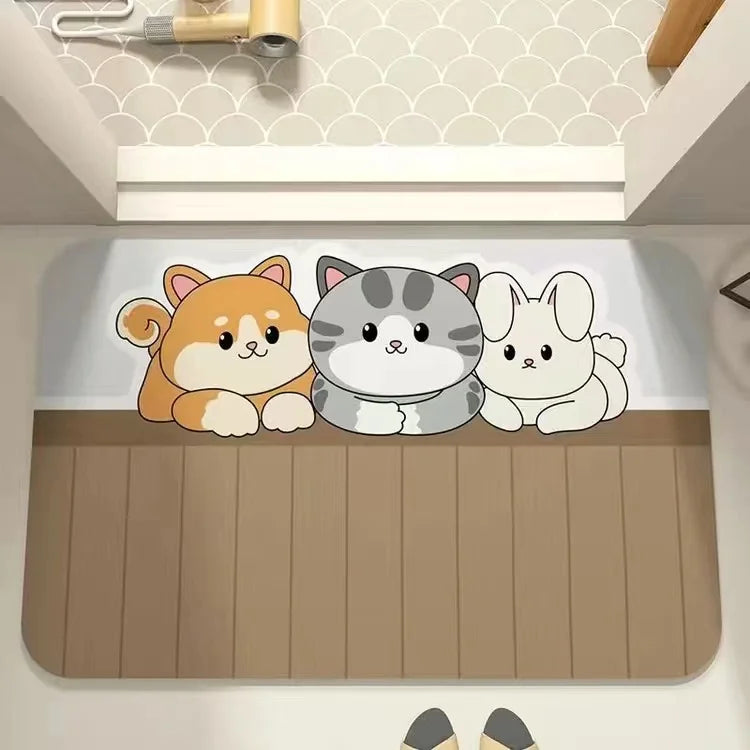 Tapis absorbant en boue de diatomée douce, antidérapant et confortable – idéal pour salle de bain, toilette, chambre ou entrée - Décoration intérieure