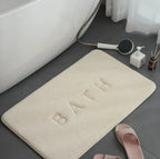 Tapis de sol doux en corail polaire avec mousse à mémoire, faux cachemire, antidérapant – usage cuisine, salle de bains ou salon - Décoration intérieure
