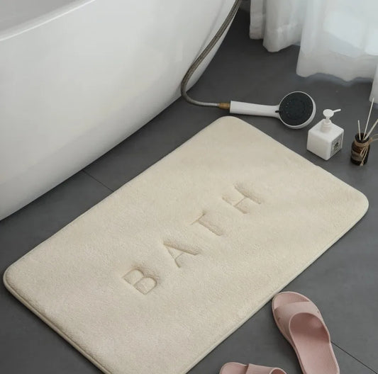 Tapis de sol doux en corail polaire avec mousse à mémoire, faux cachemire, antidérapant – usage cuisine, salle de bains ou salon - Décoration intérieure