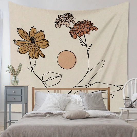 Tapisserie bohème géométrique en macramé suspendue au mur, déco artisanale chic pour chambre chaleureuse - Décoration intérieure.