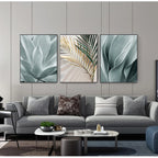 Toile décorative feuilles de palmier – art mural tropical modulable pour salon ou chambre – impression botanique élégante - Décoration intérieure