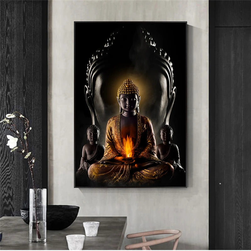 Toile imprimée Bouddha moderne – Art mural zen et élégant pour décoration intérieure apaisante - Décoration intérieure