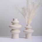Vase blanc en céramique style Ins, déco ration spiralée - Décoration intérieure