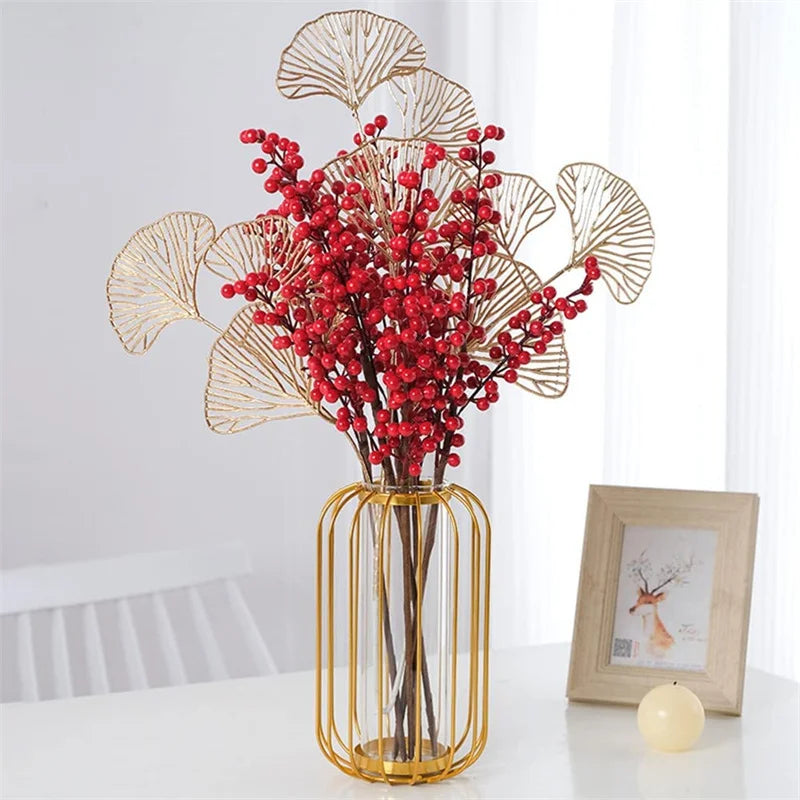 Vase design en métal et plastique avec , décoration moderne et luxueuse pour intérieur ou mariage - Décoration intérieure