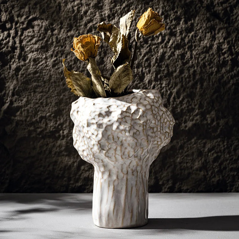Vase en céramique blanc nordique - Décoration intérieure