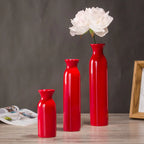 Vase en céramique rouge et vase bleu à finition brillante - Décoration intérieure
