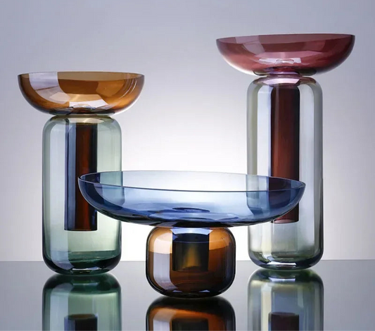 Vase en verre dégradé amovible avec fleurs artificielles, décoration florale moderne pour bureau - Décoration intérieure