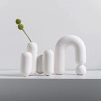 Vases blancs nordiques en porcelaine et poterie - Décoration intérieure