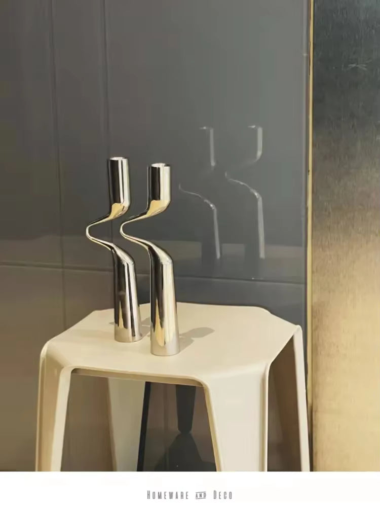 Bougeoir en Métal à double tête