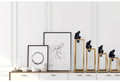 Figurine de Penseur en Métal noir