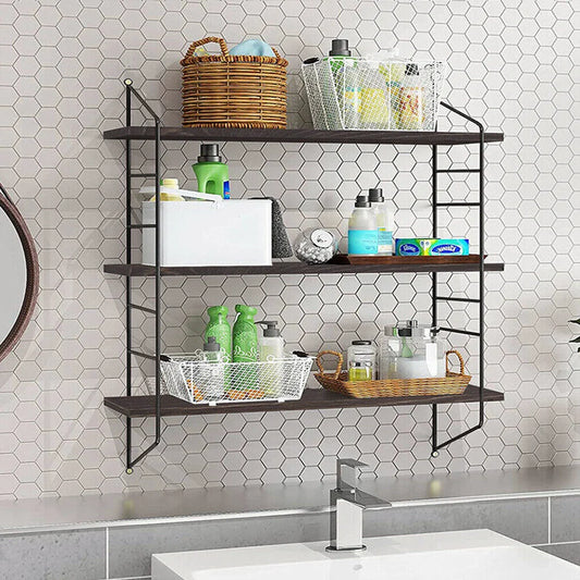 Étagères murales flottantes en bois, design chic et épuré pour rangement cuisine, salon et chambre. Décoration intérieure